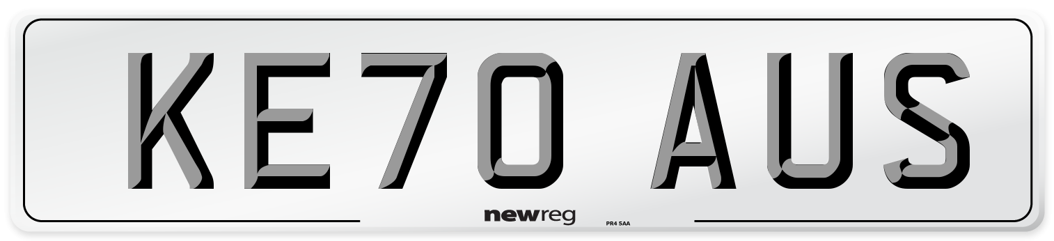 KE70 AUS Number Plate from New Reg